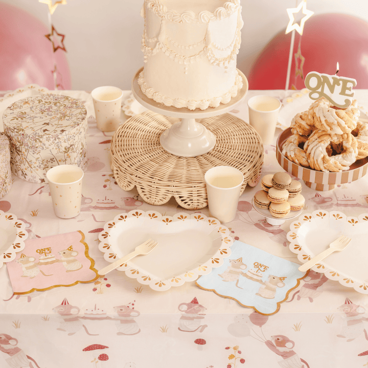 Pink Mouse 1st Birthday Party Napkins x 12 - 1st Birthday Party Supplies Paper Napkins Pink Mouse 1st Birthday Party Napkins x 12