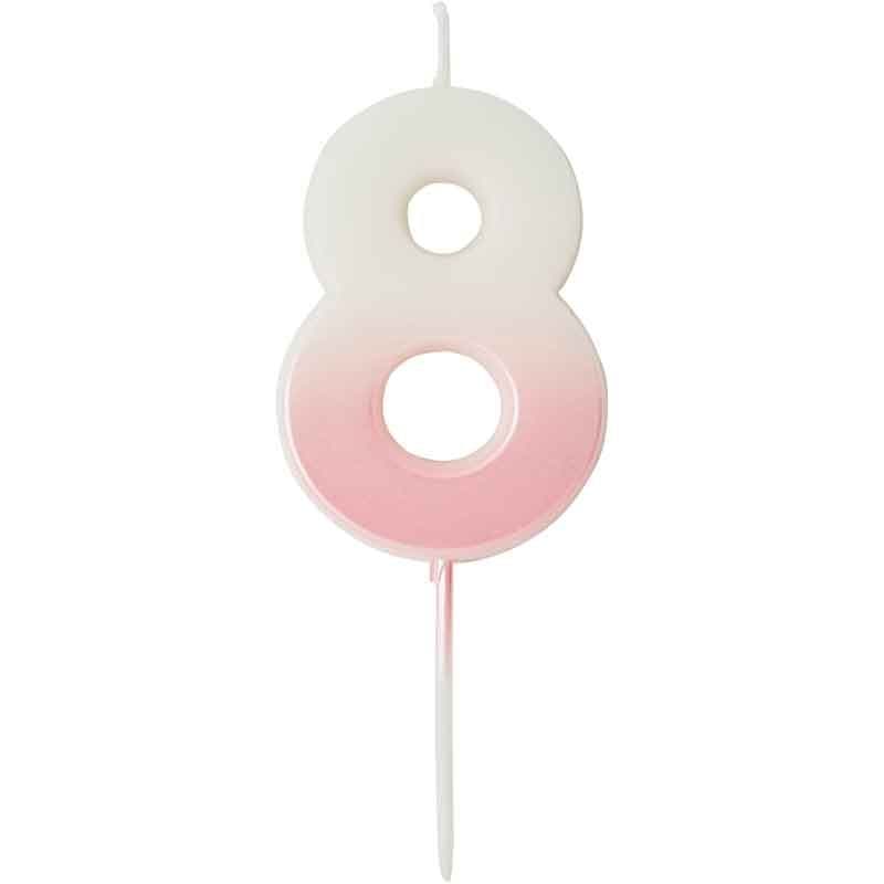 Pink Ombre Number Cake Candles (0-9) - Birthday Cake Candles Birthday Candles Pink Ombre Number Cake Candles (0-9) 8
