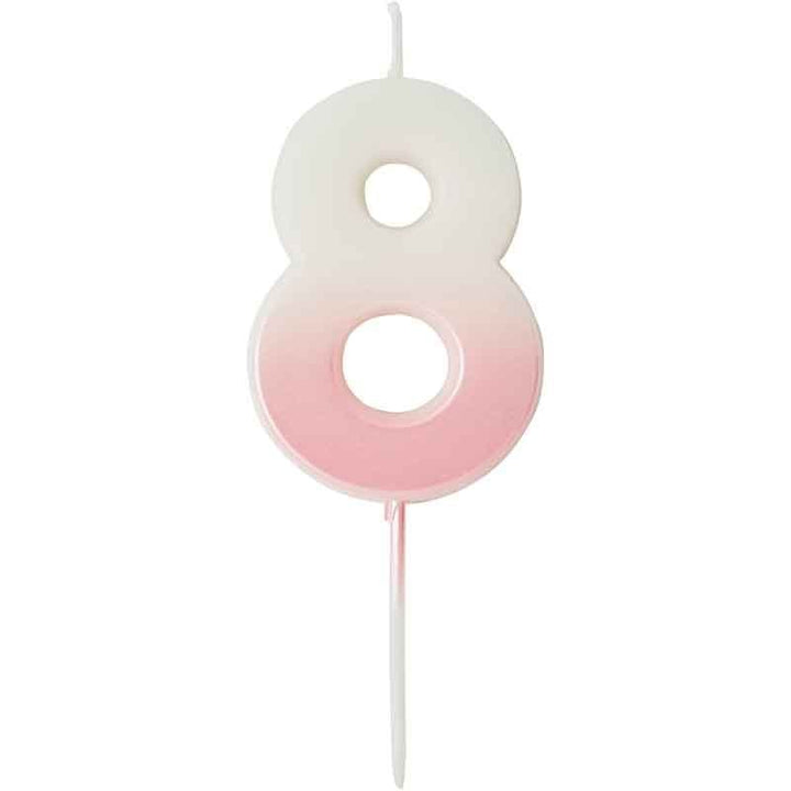 Pink Ombre Number Cake Candles (0-9) - Birthday Cake Candles Birthday Candles Pink Ombre Number Cake Candles (0-9) 8