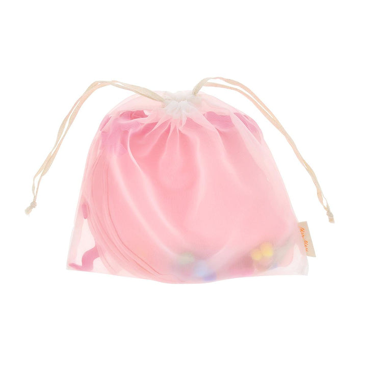 Pink Organza Pompom Party Garland | Meri Meri Bunting Pink Organza Pompom Party Garland