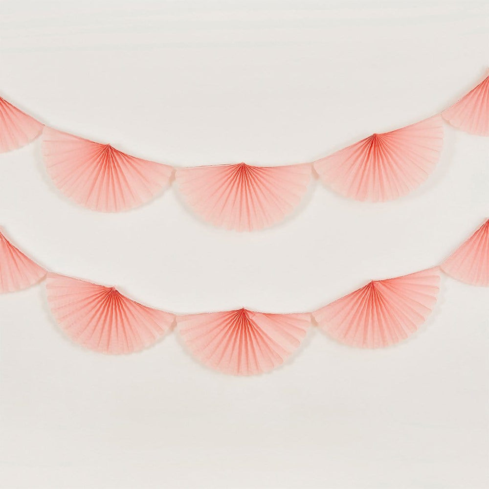 Pink Paper Fan Garland - Pink Party Supplies Bunting Pink Paper Fan Garland - 2m