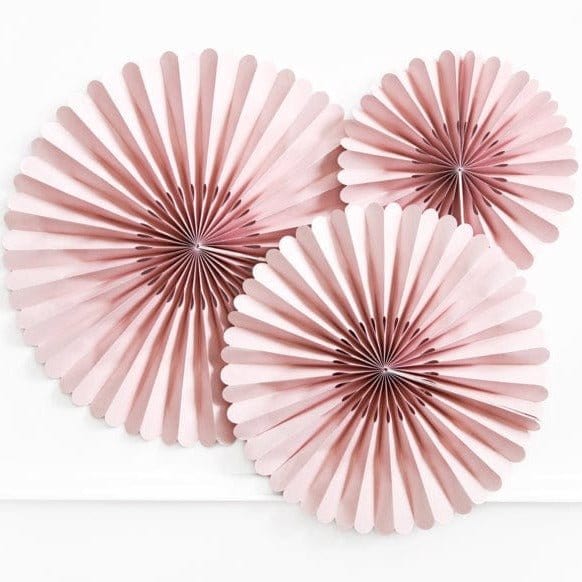 Pink Party Decorations - Dusty Rose Pink Party Fans  Party Supplies Dusty Rose Pink Party Fans x 3