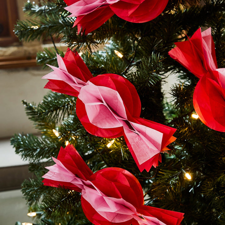 Pink & Red Christmas Honeycomb Sweets - Pack of 4 christmas decorations Pink & Red Christmas Honeycomb Sweets - Pack of 4