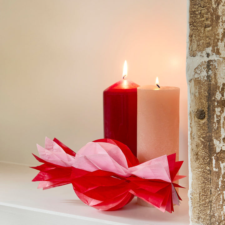 Pink & Red Christmas Honeycomb Sweets - Pack of 4 christmas decorations Pink & Red Christmas Honeycomb Sweets - Pack of 4