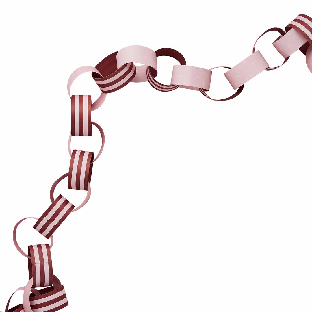 Pink &amp; Red Paper Chains x 48 | Hootyballoo Christmas Decorations Bunting Pink &amp; Red Paper Chains x 48