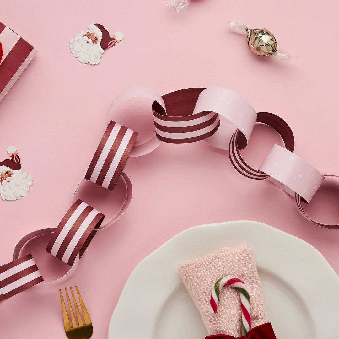 Pink &amp; Red Paper Chains x 48 | Hootyballoo Christmas Decorations Bunting Pink &amp; Red Paper Chains x 48