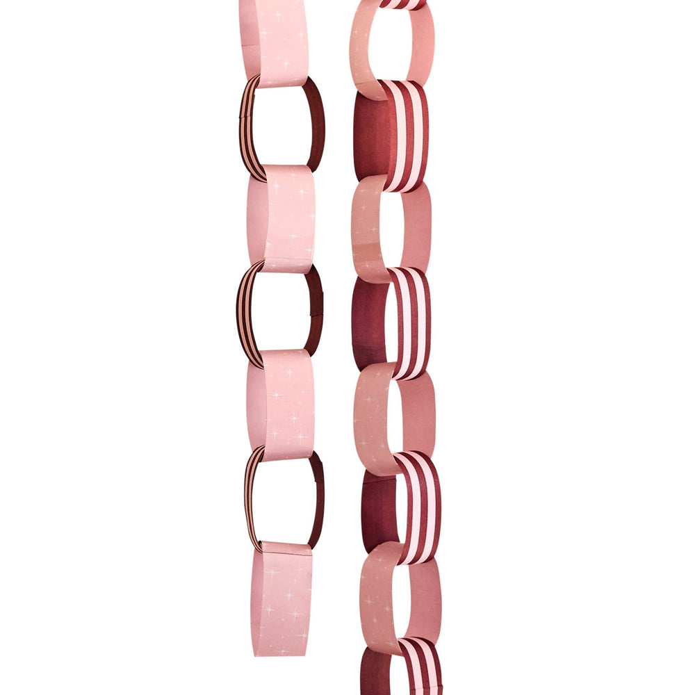 Pink & Red Paper Chains x 48 | Hootyballoo Christmas Decorations Bunting Pink & Red Paper Chains x 48