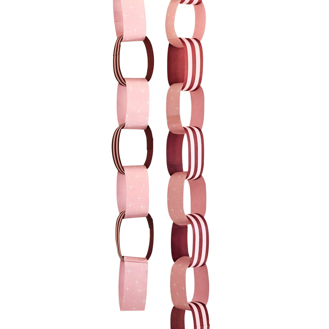 Pink &amp; Red Paper Chains x 48 | Hootyballoo Christmas Decorations Bunting Pink &amp; Red Paper Chains x 48