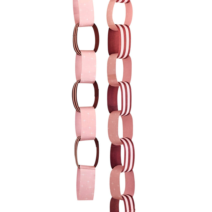 Pink &amp; Red Paper Chains x 48 | Hootyballoo Christmas Decorations Bunting Pink &amp; Red Paper Chains x 48