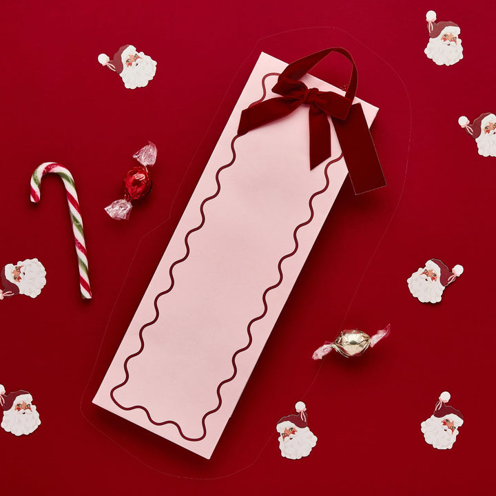 Pink &amp; Red Velvet Bow Bottle Bag | Hootyballoo Christmas Bottle Gift Bag Gift Bags Pink &amp; Red Velvet Bow Bottle Bag