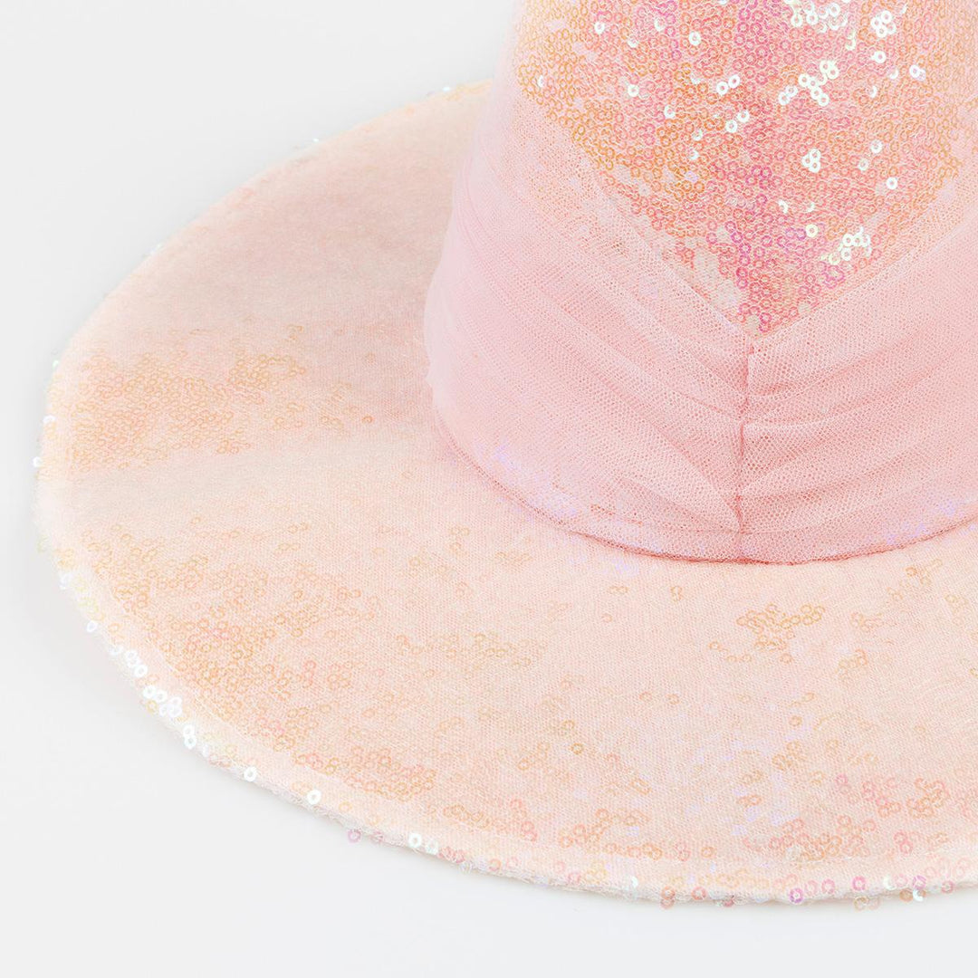 Pink Sequin Witch Party Hat | Meri Meri Halloween Party Party Hats Pink Sequin Witch Party Hat