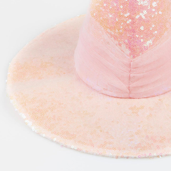 Pink Sequin Witch Party Hat | Meri Meri Halloween Party Party Hats Pink Sequin Witch Party Hat