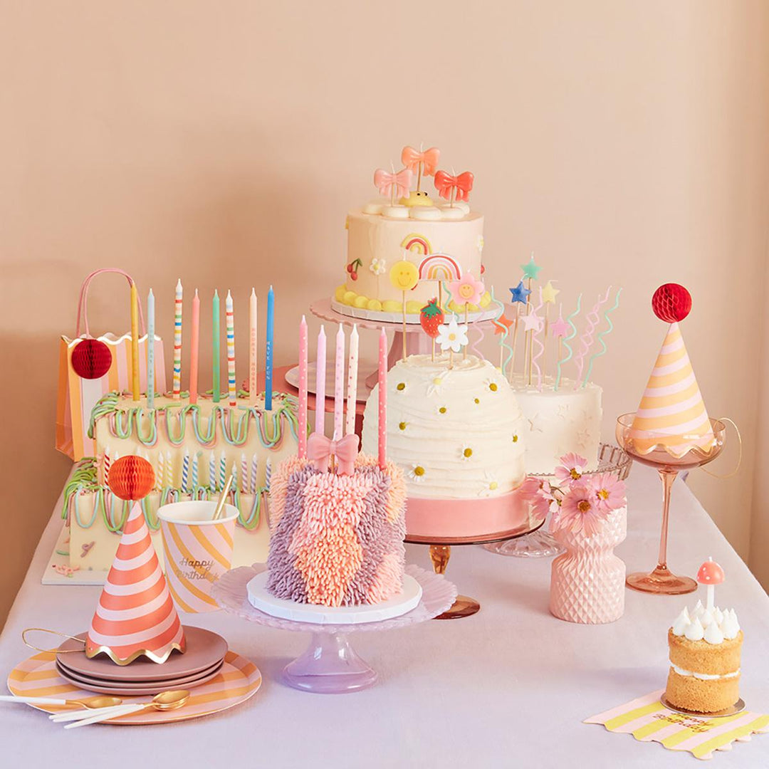 Pink Stars Party Candles x 16 | Meri Meri Birthday Candles Pink Stars Party Candles x 16