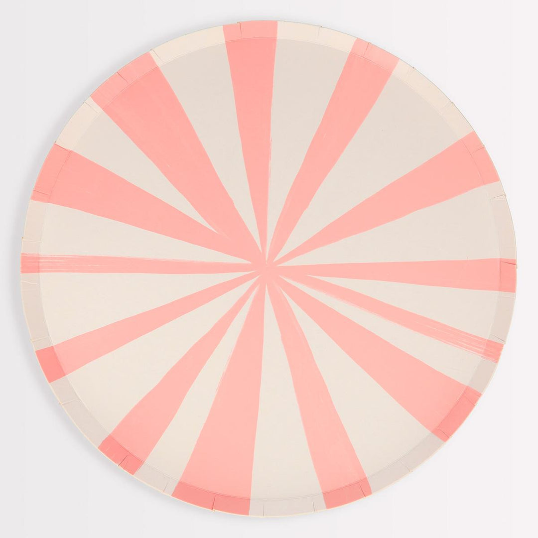 Pink Stripe Dinner Party Plates x 8 | Meri Meri party plates Pink Stripe Dinner Party Plates x 8