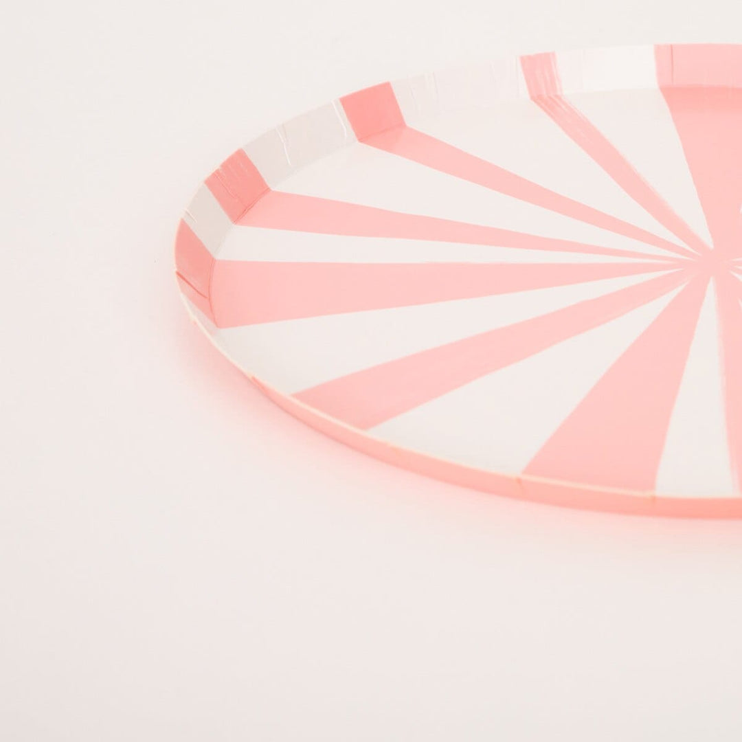 Pink Stripe Dinner Party Plates x 8 | Meri Meri party plates Pink Stripe Dinner Party Plates x 8
