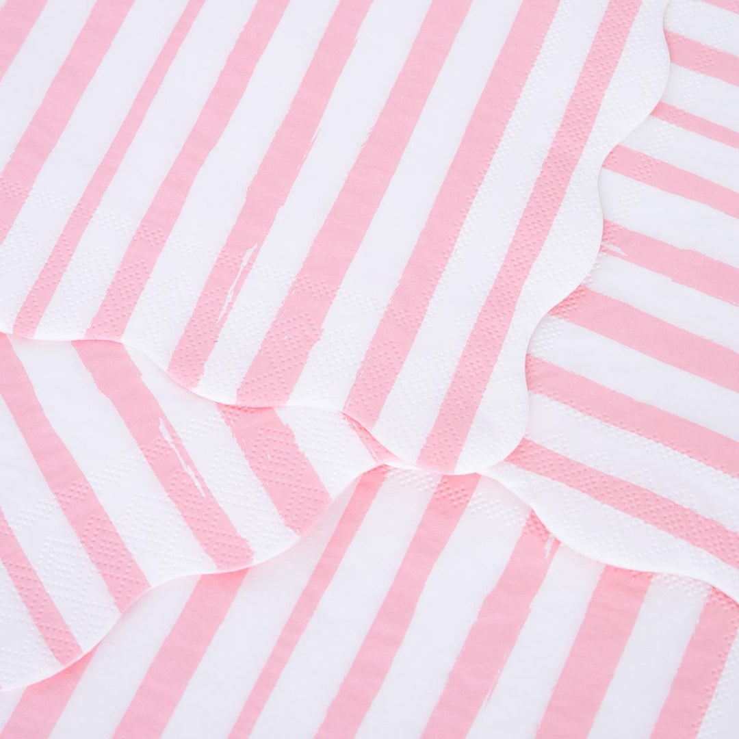 Pink Stripe Small Party Napkins x 16 | Meri Meri party napkins Pink Stripe Small Party Napkins x 16