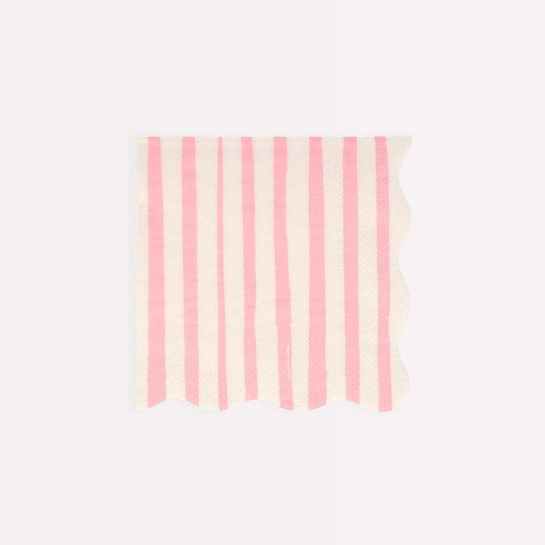 Pink Stripe Small Party Napkins x 16 | Meri Meri party napkins Pink Stripe Small Party Napkins x 16