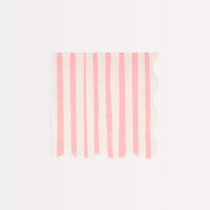 Pink Stripe Small Party Napkins x 16 | Meri Meri party napkins Pink Stripe Small Party Napkins x 16