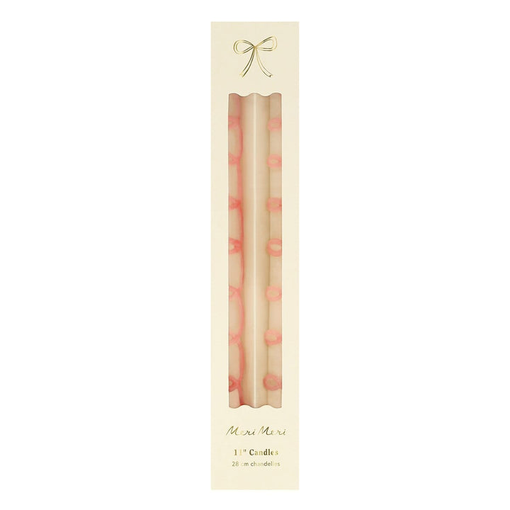 Pink Swirl Taper Candles x 2 | Meri Meri Candle Pink Swirl Taper Candles x 2
