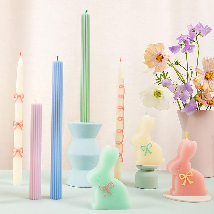 Pink Swirl Taper Candles x 2 | Meri Meri Candle Pink Swirl Taper Candles x 2