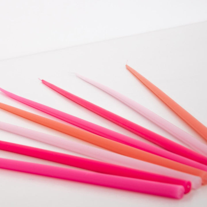 Pink Tall Tapered Party Candles x 12 | Meri Meri Birthday Candles Pink Tall Tapered Party Candles x 12