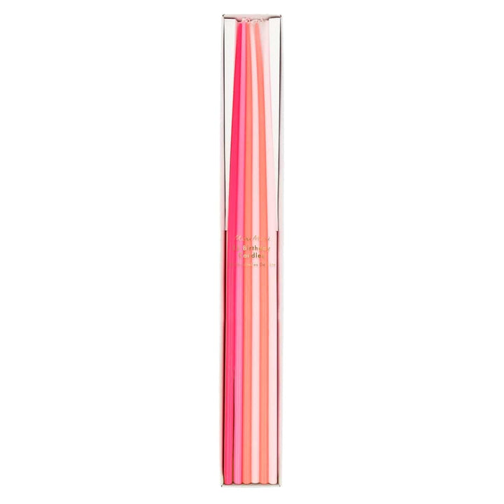 Pink Tall Tapered Party Candles x 12 | Meri Meri Birthday Candles Pink Tall Tapered Party Candles x 12