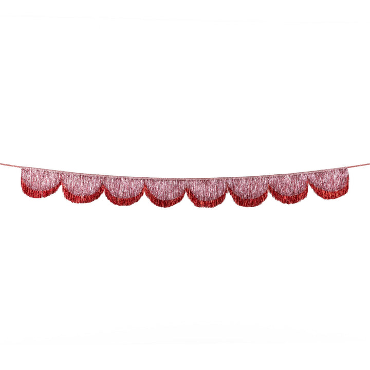 Pink Tinsel Scallop Christmas Garland | Meri Meri Christmas Garlands Bunting Pink Tinsel Scallop Christmas Garland
