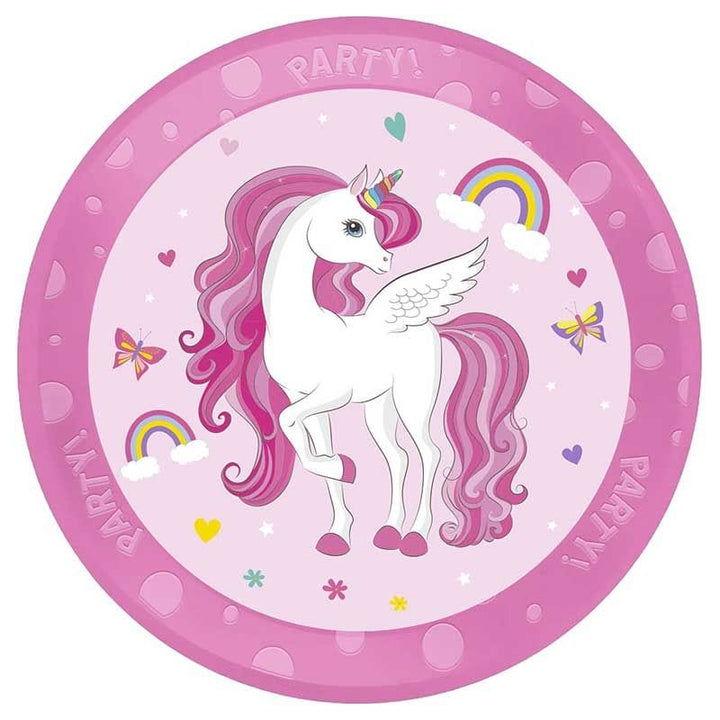 Pink Unicorn Reusable Party Plate - Unicorn Party Supplies party plates Pink Unicorn Reusable Party Plate