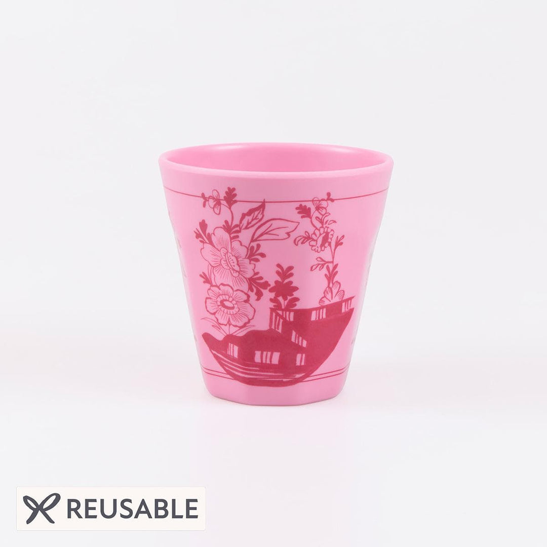 Pink Vintage Botanical Reusable Party Cups x 4 | Meri Meri party cups Pink Vintage Botanical Reusable Party Cups x 4