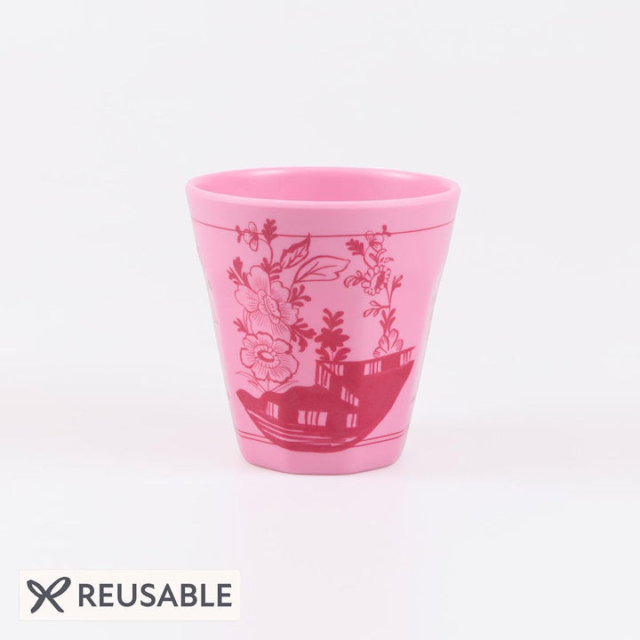 Pink Vintage Botanical Reusable Party Cups x 4 | Meri Meri party cups Pink Vintage Botanical Reusable Party Cups x 4