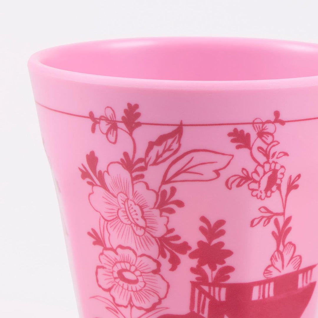 Pink Vintage Botanical Reusable Party Cups x 4 | Meri Meri party cups Pink Vintage Botanical Reusable Party Cups x 4