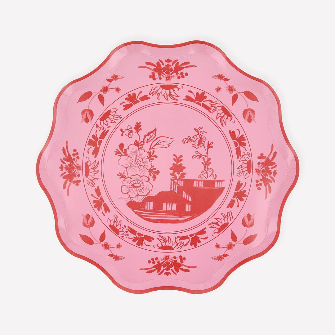 Pink Vintage Botanical Side Plates x8 | Meri Meri | Little Big Party Plates Pink Vintage Botanical Side Plates x8