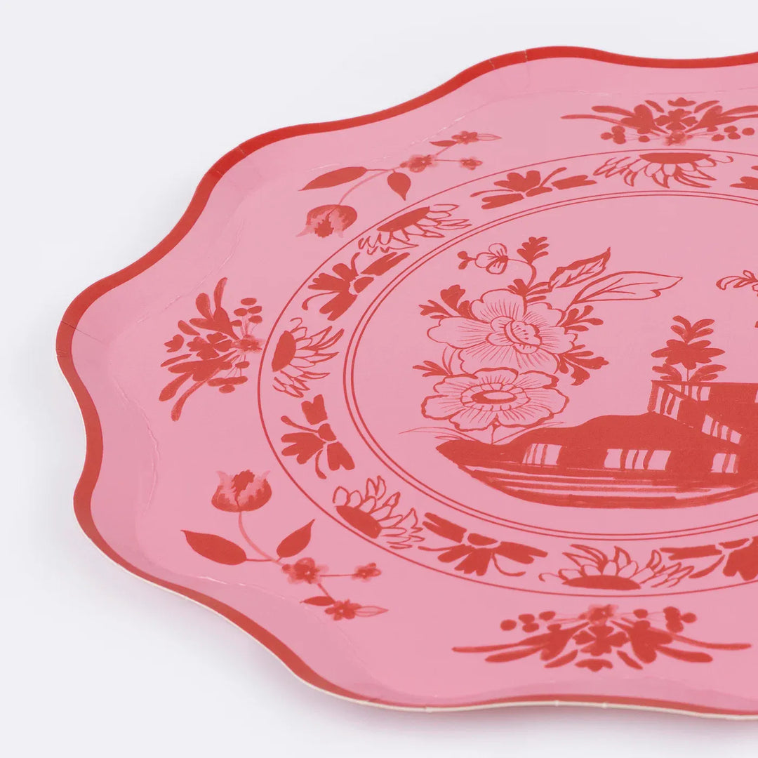 Pink Vintage Botanical Side Plates x8 | Meri Meri Pink Vintage Party Plates Pink Vintage Botanical Side Plates x8