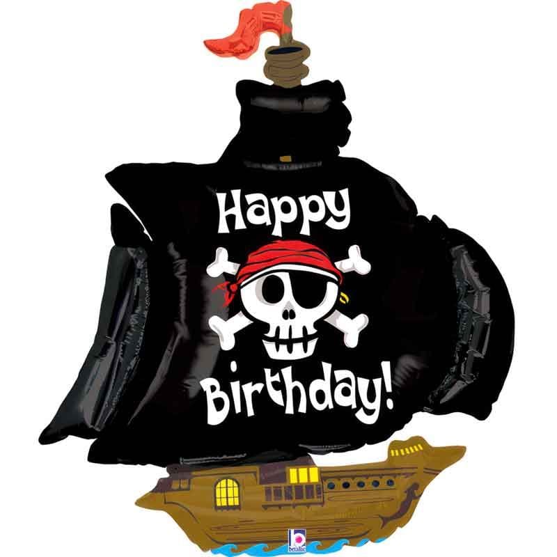 Pirate Ship Birthday Balloon - Pirate Birthday Party Supplies Balloons Pirate Ship Birthday Foil Balloon