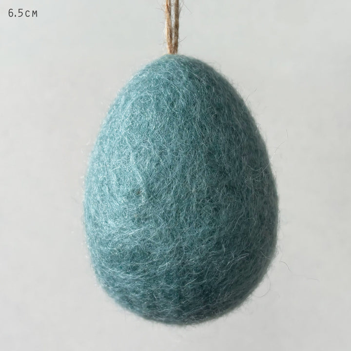 Plain Blue Felt Easter Egg Decoration by East of India Easter Decoration East of India Plain Felt Easter Egg Decoration - Blue