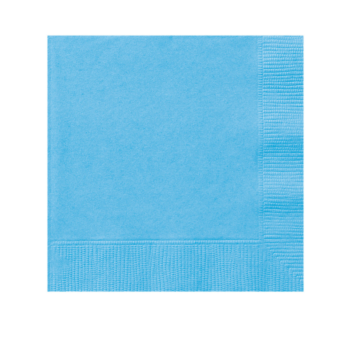 Plain Blue Large Party Napkins x 20 - Blue Party Supplies Paper Napkins Plain Blue Large Party Napkins x 20