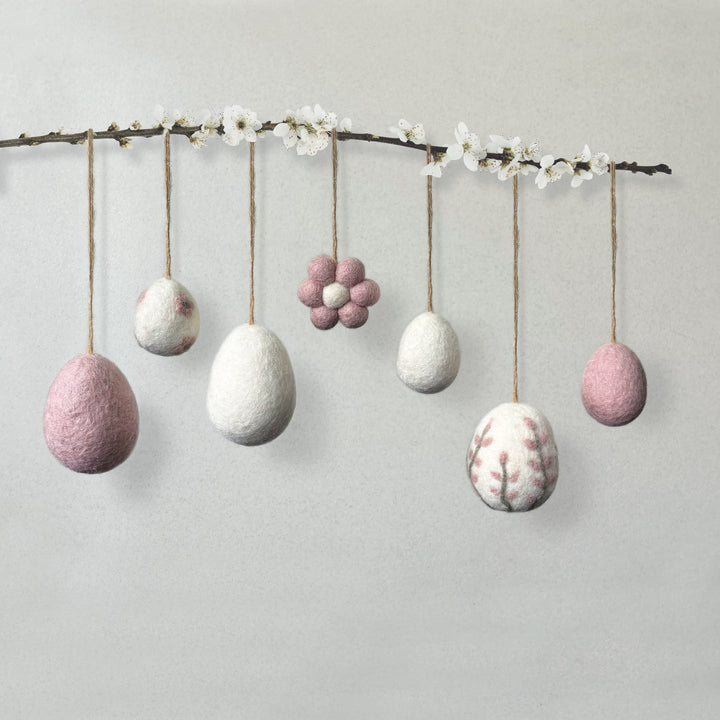 Plain Cream Felt Easter Egg Decoration by East of India Easter Decoration East of India Plain Felt Easter Egg Decoration - Cream