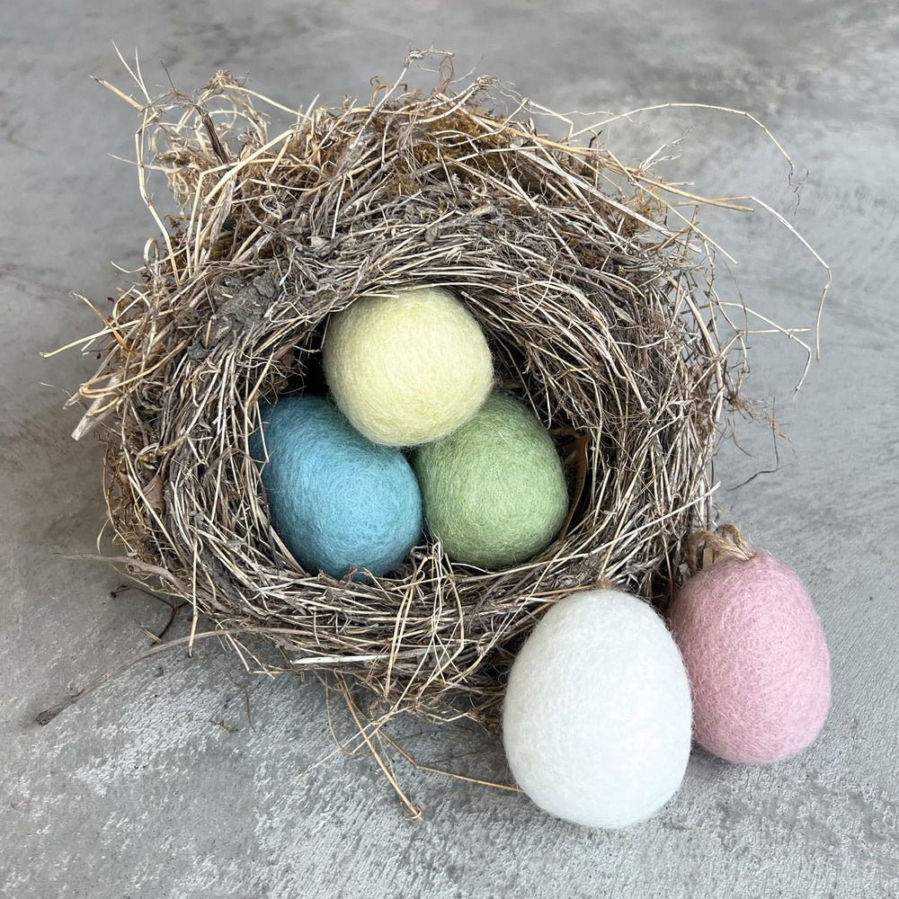 Plain Cream Felt Easter Egg Decoration by East of India Easter Decoration East of India Plain Felt Easter Egg Decoration - Cream