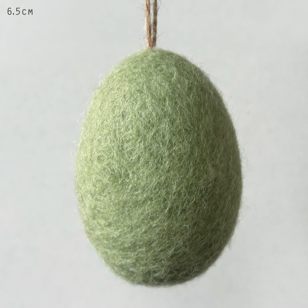 Plain Green Felt Easter Egg Decoration by East of India Easter Decoration East of India Plain Felt Easter Egg Decoration - Green