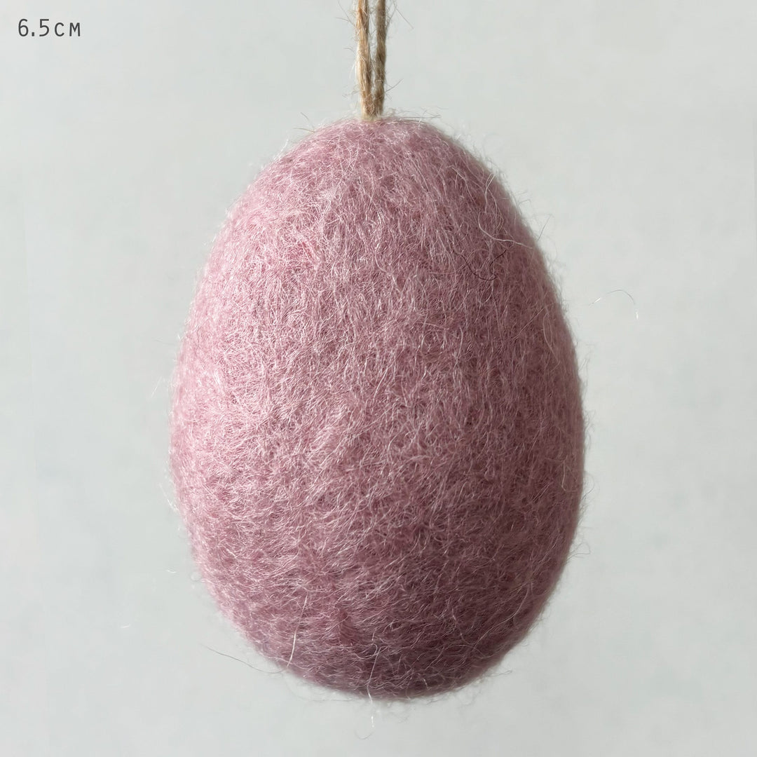 Plain Pink Felt Easter Egg Decoration by East of India Easter Decoration East of India Plain Felt Easter Egg Decoration - Pink