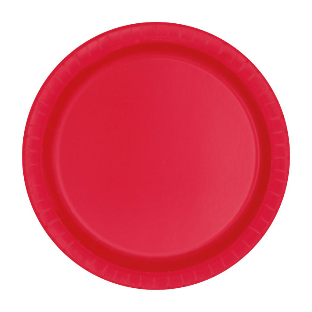 Red Plte Plain Red Large Party Plates x 16 - Red Party Supplies – Little Big ...