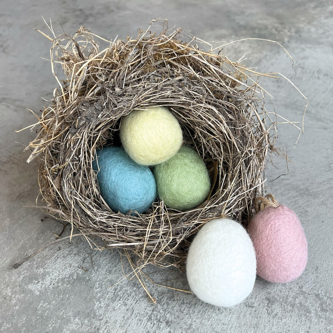 Plain Yellow Felt Easter Egg Decoration by East of India Easter Decoration East of India Plain Felt Easter Egg Decoration - Yellow