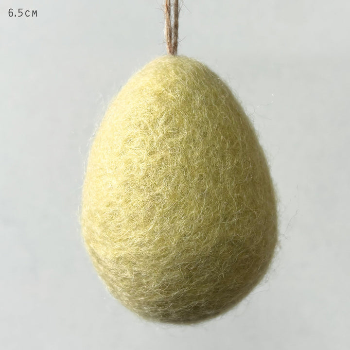 Plain Yellow Felt Easter Egg Decoration by East of India Easter Decoration East of India Plain Felt Easter Egg Decoration - Yellow