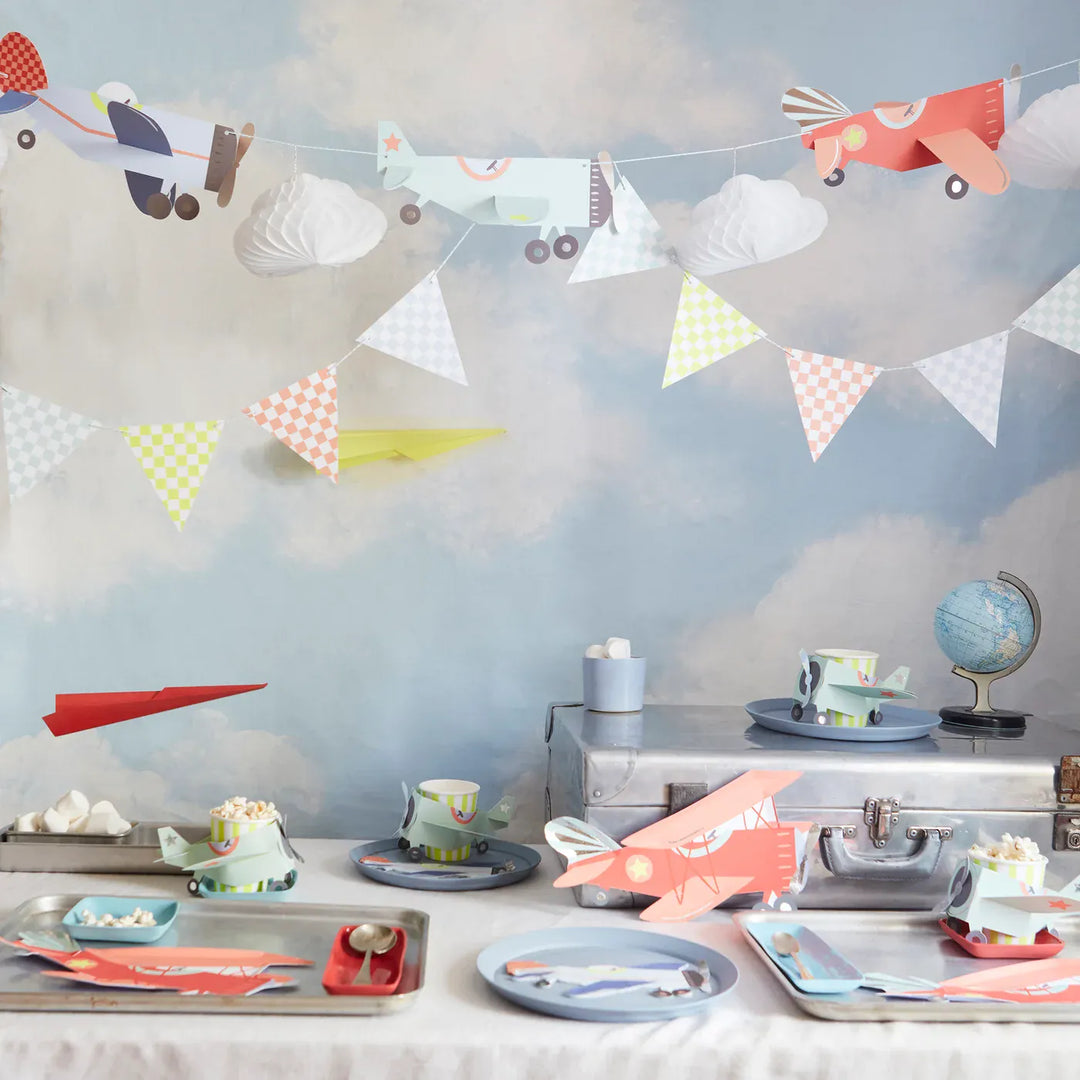 Plane Party Plates x 8 | Meri Meri Plane Party Supplies UK Plates Plane Party Plates x 8