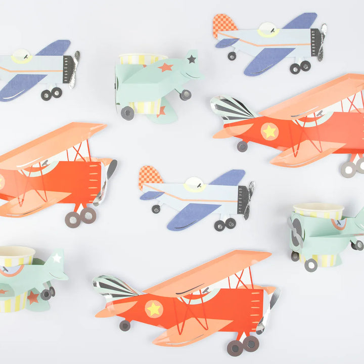 Plane Party Plates x 8 | Meri Meri Plane Party Supplies UK Plates Plane Party Plates x 8