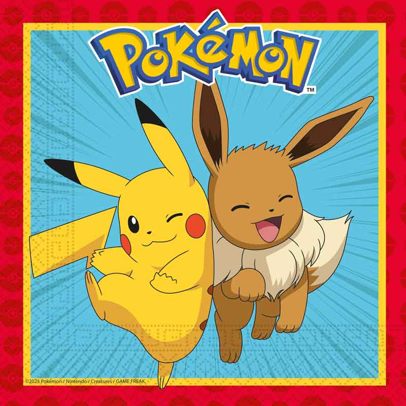 Pokemon Party Napkins x 20 | Pokemon Birthday Party Supplies Paper Napkins Pokémon Party Napkins x 20