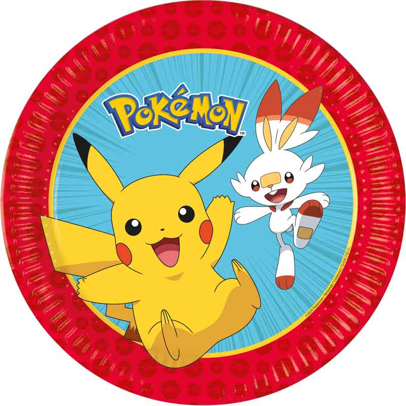 Pokemon Party Plates x 8 | Pokemon Birthday Party Supplies party plates Pokémon Large Party Plates x 8