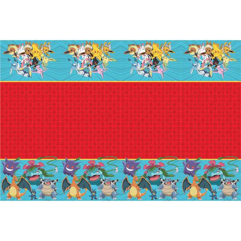 Pokemon Party Tablecover | Pokemon Birthday Party Decorations table cover Pokémon Party Plastic Tablecover