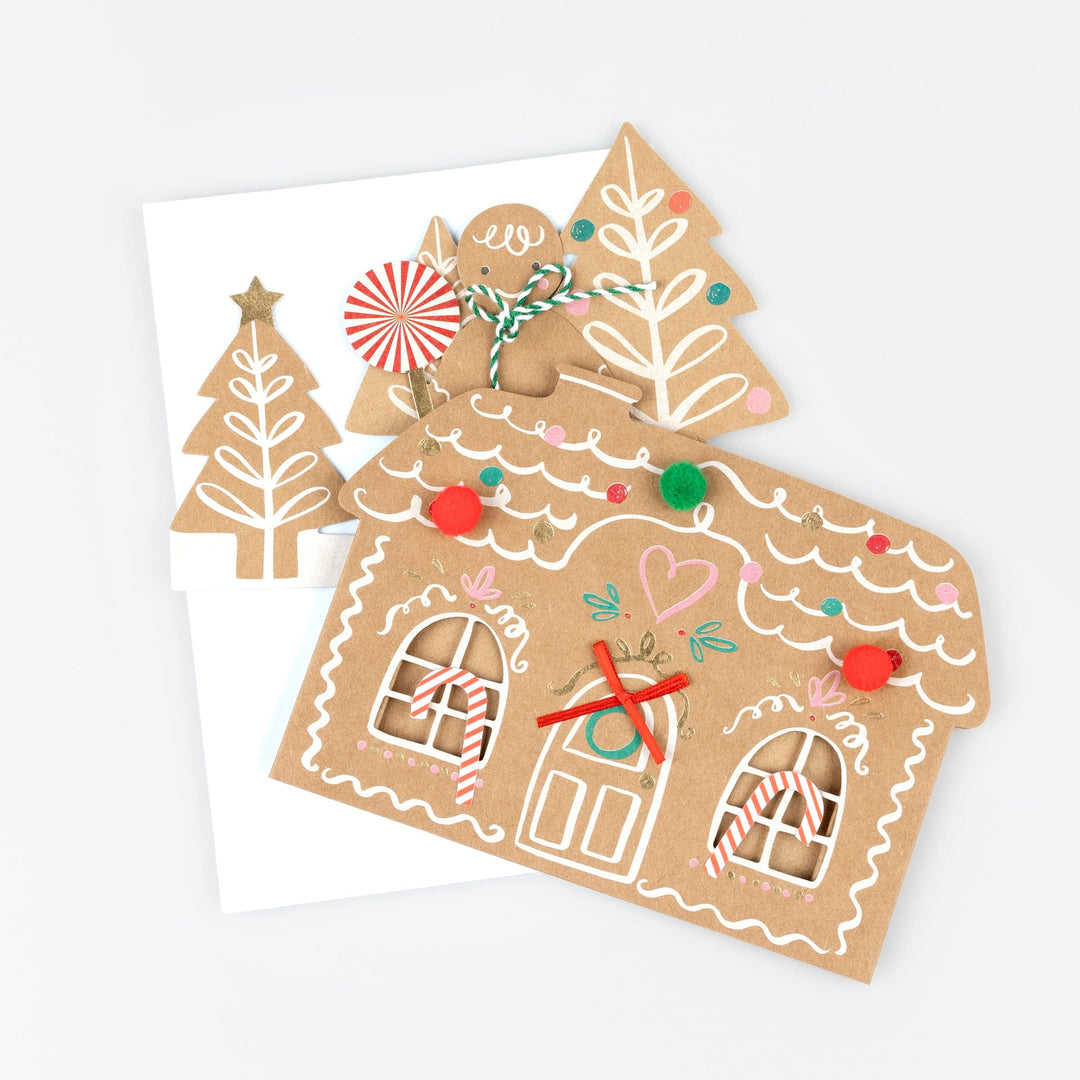 Pop-Up Gingerbread Scene Christmas Card | Meri Meri Christmas Cards Greeting Cards Pop-Up Gingerbread Scene Christmas Card