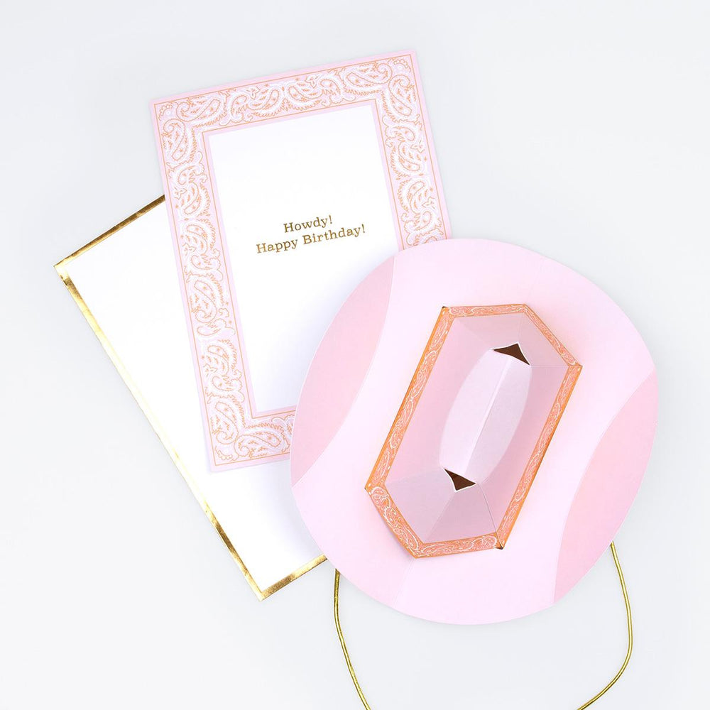 Pop-Up Western Hat Birthday Card | Meri Meri Greetings Card Pop-Up Western Hat Birthday Card